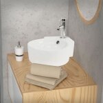Luxebath - ml - design lavabo d'angle en c�ramique blanc, 450 x 360 x 130 mm, rond, montage mural / � ...
