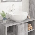Soekavia - the living store lavabo blanc 44x17 cm c�ramique rond - lavabo c�ramique - lavabo rond - lavabo ...