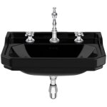 Roca - lavabo carmen mural ou sur colonne (en option) - 650x480mm - noir brillant a3270a1563