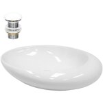 Luxebath - ecd germany lavabo en cramique, 585 x 375 x 145 mm, blanc, avec garniture de vidage 1 1 / ...