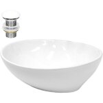 Luxebath - ecd germany lavabo en c�ramique blanc 410x330x142 mm avec garniture de vidage 1 1 / 4' universelle ...
