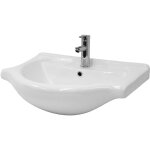 Ml - design lavabo  encastrer en cramique blanc brillant, 675 x 215 x 515 mm, avec trou pour robinet ...