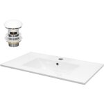 Luxebath - ecd germany lavabo en c�ramique blanc 710x465x175 mm avec garniture de vidage 1 1 / 4' universel ...