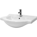 Luxebath - ml - design lavabo en cramique blanc, 77x21, 5x51, 5 cm, evier  main, vasque  poser moderne, ...