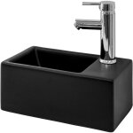 Luxebath - ml - design lavabo en c�ramique noir mat, 355x205x125 mm, , vasque � poser rectangulaire, ...