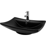 Luxebath - ml - design lavabo en c�ramique noir mat, 610 x 455 x 185 mm, vasque � poser moderne avec ...