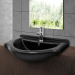 Luxebath - ml - design lavabo en céramique noir mat, 67, 5x51, 5x21, 5 cm, ovale, vasque á encastré moderne, ... Luxebath - ml - design lavabo en céramique noir mat, 67, 5x51, 5x21, 5 cm, ovale, vasque á encastré moderne, ...