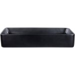 Lavabo en c�ramique rectangulaire 61 x 35 cm finition mate noir ulua