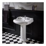 Lavabo colonne rtro 60 cm en cramique blanc