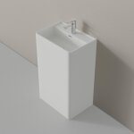 Bernstein - lavabo colonne totem twz26 en pierre solide (solid stone) - en blanc ou en noir - 50x36x85cm ...