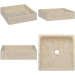 Vidaxl - lavabo crme 40x40x10 cm marbre - lavabo en marbre - lavabo design - lavabo salle de bain - ...