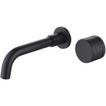 Lavabo enti�rement en cuivre gris anthracite avec double poign�e, robinet encastr� pour eau chaude et ...