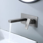 Lavabo enti�rement en cuivre gris anthracite avec double poign�e, robinet encastr� pour eau chaude et ...