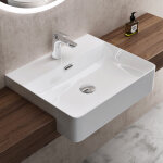 Sogood - doporro lavabo  encastrer blanc vasque en cramique lave mains rectangulaire de qualit pour ...