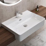 Sogood - doporro lavabo  encastrer blanc vasque en cramique lave mains rectangulaire de qualit pour ...