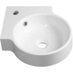 Sapho - lave - mains d'angle, 4x4 cm, avec trop - plein, trou pour robinet, blanc kr038