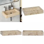 Lavabo mural crme 38x24x6, 5 cm marbre - lave - mains mural - lavabo design - lavabo en marbre - lavabo ...