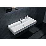 Bernstein - lavabo mural / lavabo à poser en marbre coulé bs6002 - blanc - 76, 5 cm et 100cm 76. 5 cm ... Bernstein - lavabo mural / lavabo à poser en marbre coulé bs6002 - blanc - 76, 5 cm et 100cm 76. 5 cm ...