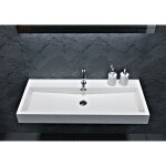Bernstein - lavabo mural / lavabo à poser en marbre coulé bs6002 - blanc - 76, 5 cm et 100cm 100 cm - ... Bernstein - lavabo mural / lavabo à poser en marbre coulé bs6002 - blanc - 76, 5 cm et 100cm 100 cm - ...
