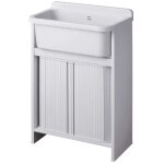Lavabo negrari avec rideau pour int�rieur / ext�rieur orazio 5000pmc bassin en pp 55x34 h 89 cm