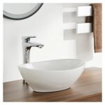 Keepbuying - lavabo ovale moderne en cramique, vier de salle de bain, bac  laver blanc, 410 x 340 ...