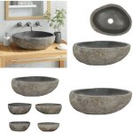 Vidaxl - lavabo en pierre de rivire ovale (29 - 38)x(24 - 31) cm - lavabo - vier - pierre naturelle ...