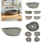 Lavabo en pierre de rivire ovale (37 - 46)x(29 - 36) cm - lavabo en pierre - lavabo oval - lavabo design ...