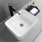 Lavabo rectangulaire moderne en c�ramique, �vier de salle de bain, bac � laver blanc, 400 x 300 x 135mm ...