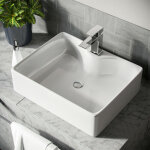 Lavabo rectangulaire moderne en c�ramique, vasque � poser �vier de salle de bain, bac � laver, 480 x ...