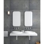 Kroos  - lavabo rectangulaire suspendu en rsine minrale blanc mat - mongala