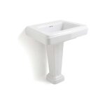 Lavabo rtro en cramique - 75 cm avec son pied colonne rversible - blanc - fifties