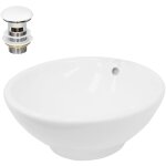 Luxebath - ecd germany lavabo ronde en c�ramique, � 420x170 mm, blanc, avec garniture de vidage 1 1 / ...