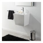 Lavabo  suspendre en cramique rectangle blanc contemporain