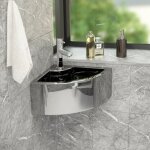 Lavabo avec trop - plein 45x32x12, 5 cm cramique argent vidaxl