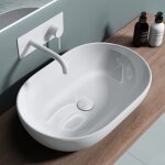 Doporro - lavabo vasque � poser en c�ramique lave main blanc 60x42x14 cm bruxelles322