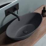 Doporro - lavabo vasque � poser gris noir anthracite 63cm lave main colossum807 63x34x17 cm
