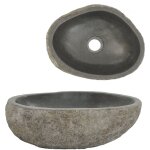 Bonnevie - lavabo vasque � poser luxueux 29 - 38 cm , bac � laver, en pierre de rivi�re ovale oib6852e ...