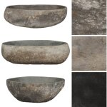Bonnevie - lavabo vasque � poser luxueux, bac � laver, en pierre de rivi�re ovale 46 - 52 cm oib3306e ...