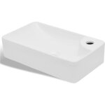 Bonnevie - lavabo vasque  poser luxueux, bac  laver,  trou pour robinet cramique blanc pour salle ...
