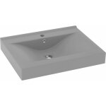 Bonnevie - lavabo vasque  poser luxueux, bac  laver, avec trou de robinet gris clair mat 60x46 cm cramique ...