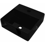 Bonnevie - lavabo vasque  poser luxueux, rectangulaire  trou bac  laver, noir en cramique pour salle ...