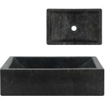 Maison chic - lavabo vasque � poser - lavabo salle de bain - 45 x 30 x 12 cm marbre noir chic - 584787 ...