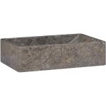 Lavabo  poser lavabo vasque salle de bain gris 45x30x12 cm marbre
