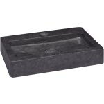 Maison chic - lavabo  poser lavabo vasque salle de bain noir 38x24x6, 5 cm marbre