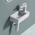 Doporro - lavabo vasque � suspendre � monter au mur evier design bruxelles3053l 37, 5x18x8 8 cm