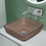 Doporro - lavabo  poser vasque en verre caf lave mains carr de salle de bains petit lave - mains pour ...