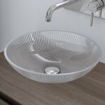 Doporro - lavabo  poser vasque en verre transparent lave mains ovale de salle de bains petit lave - ...
