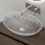 Lavabo  poser vasque en verre transparent lave mains ovale de salle de bains petit lave - mains pour ...