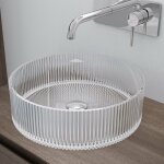Doporro lavabo  poser vasque en verre transparent lave mains rond de salle de bains petit lave - mains ...
