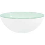 Lavabo verre tremp� 30x12 cm blanc vidaxl